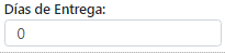 4. Días de entrega